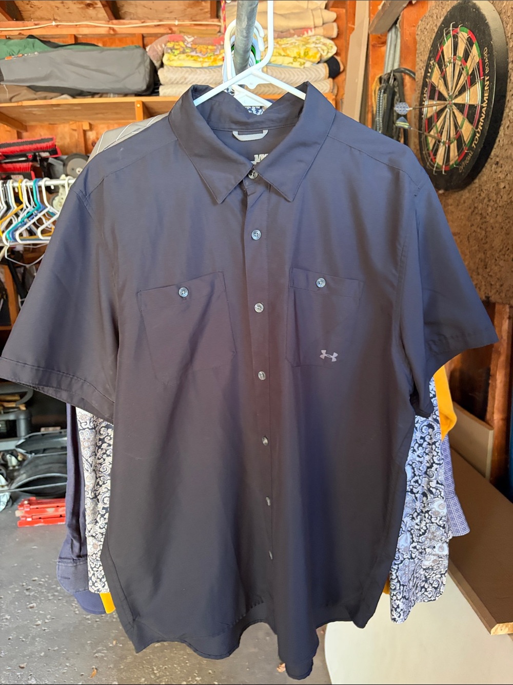 Under Armour Men’s Short-Sleeve Button-Down Shirt — Black